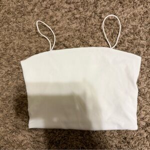 White Ribbed Crop Top